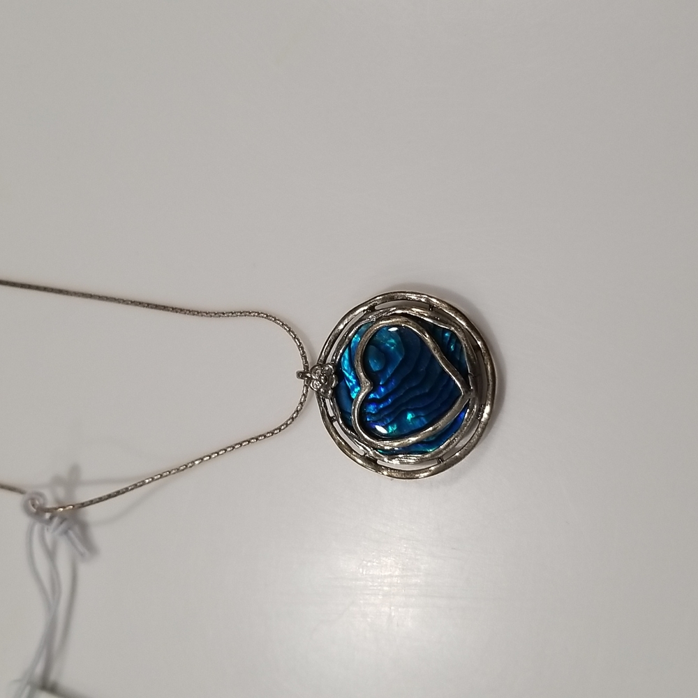 Shablool Sterling 925 Paua Shell Necklace - Picture 3 of 6